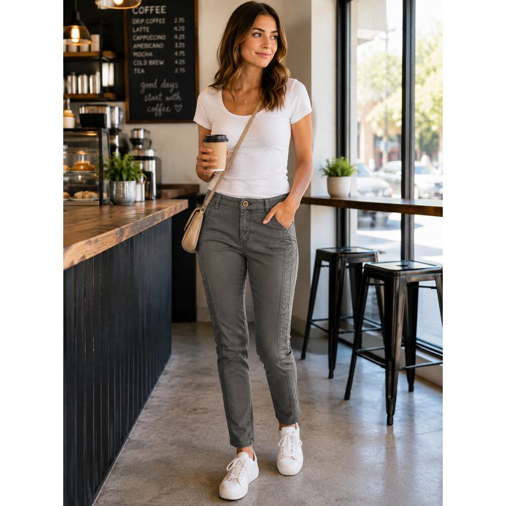 IOZ & ALI Gray Stretch Skinny Pants Women's 6